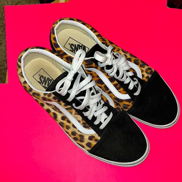 Vans Shoes Leopard Print Oldskool Vans Blacktruewhite Poshmark